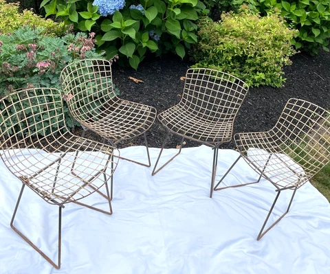 HARRY BERTOIA Industrial Wire Childs Size Chair - Classic MCM Knoll Vintage RARE Cover