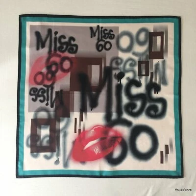 FOULARD MISS SIXTY"  DAFNE BANDANA GREEN 50X50cm 100% seta MADE IN ITALY Foto 1 de 3