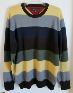 Maglione vintage Tommy Hilfiger color block in cotone a righe taglia large - Foto 1 di 7