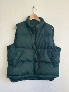 Vtg Pacific Crest Size XL Quilted Down Puffer Vest 1980s Green Snap Front - Picture 1 of 7