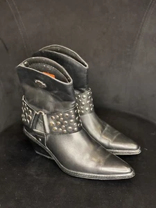 Harley-Davidson Women's Studded Leather Motorcycle Boots Size 7 - Picture 1 of 8
