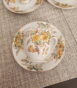 Vintage Shofu China DemiTasse Espresso Coffee Cup & Saucer Japan Handpainted - Picture 1 of 10