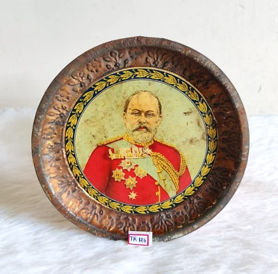 Vintage King of England Edward Vll Graphics Old Decorative Litho Tin Tray TR124 - Image 1 of 4
