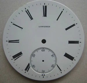 GENUINE VINTAGE LONGINES POCKET WATCH PORCELAIN DIAL WHITE dia 44.53 mm NOS - Picture 1 of 4