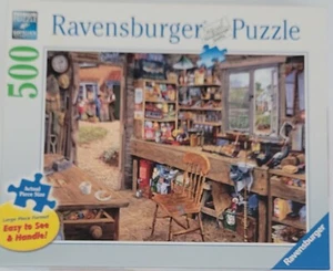 Ravensburger "Dad's Shed" 500 PC. Large Format Jigsaw Puzzle 2009 #148592 NEW - Picture 1 of 3