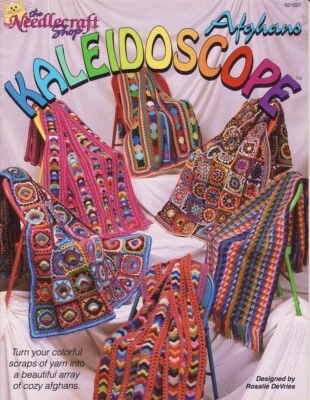 Kaleidoscope scrap afghan crochet patterns, 6 colorful designs - Image 1 of 2
