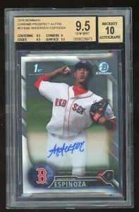 Anderson Espinoza 2016 Bowman Chrome Auto Rookie BGS 9.5 10 Boston Red Sox - Foto 1 di 2
