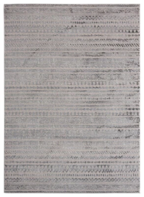 United Weavers Grey Faded Banded Lined Contemporary Area Rug Striped 2601 10772 - Image 1 of 4