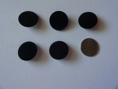5 Black Fabric Buttons Round New w/o Tags  1" - Image 1 of 2