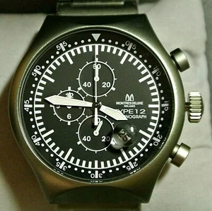 Montres De Luxe Milano Herren Typ 12 Nero Allaluminium 50x55mm Chrono mit Datum - Bild 1 von 6
