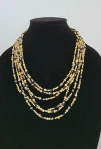 Loft Gold Black Silver Multistrand Necklace - Picture 1 of 4