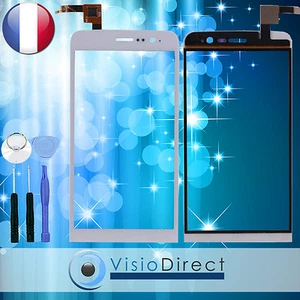 Ecran vitre tactile pour Wiko Slide blanc + kit outils - Photo 1/1