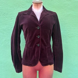 j Crew Blazer Jacket Long Sleeve Women Burgundy Button Casual Work Cocktail XS - Picture 1 of 4