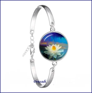 BRAZALETE CON MÁNDALA GEOMÉTRICA SAGRADA "OM" CABUJÓN DE CRISTAL Y METAL - Imagen 1 de 1