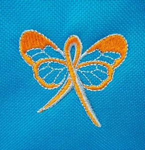 Nastro farfalla arancione shopping spesa tote bag consapevolezza leucemia blu nuova - Foto 1 di 6