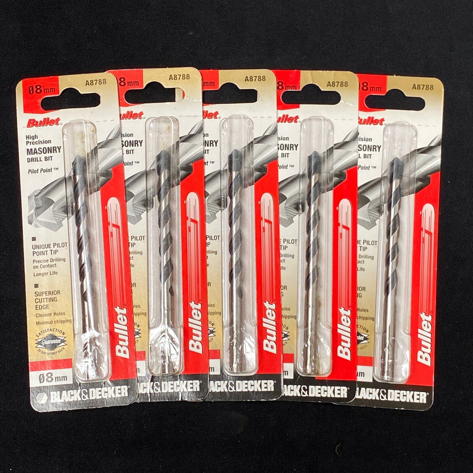 10 Black \u0026 Decker A8788 8mm Bullet Point Drill Bits. Brick, Concrete \u0026 Masonry