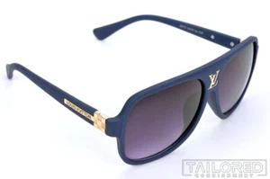 LOUIS VUITTON 3012 Blue Gold 64-14-137 Mens Luxury Pilot Sunglasses w/ Bag - Picture 1 of 8
