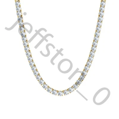 55 ctw Round Lab Created Diamond 14K Yellow Gold Over 5 MM Necklace 22" - Image 1 of 4