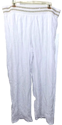 Pantalones para mujer JM Collection XL blancos harén cintura ajustada pierna ancha envíos desde EE. UU. Foto 1 de 4
