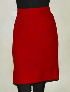 GIVENCHY COUTURE red wool crepe skirt 29W - Picture 1 of 4