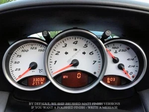 For Porsche Boxster 986 96-04 Brushed Aluminum Dashboard Trim dash Rings x3 - Picture 1 of 9