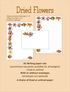 Dried Flowers - A5 Letter Writing Paper with or without envelopes - Picture 1 of 1