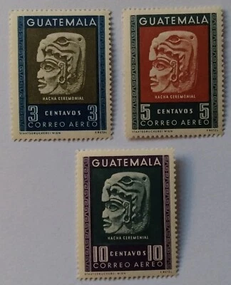 Guatemala Airmail Stamps, 1953, sc#C182-84, Mint, NH, OG, Complete Set - Image 1 of 2
