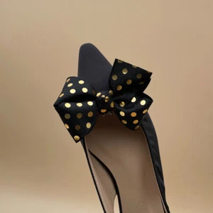 1 Pair Polka Dot Bow Shoe Clips Ornament Heels Boots Charm Decor Detachable Cute - Picture 1 of 17