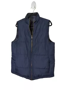 Gilet imbottito reversibile uomo resistente alle intemperie originale blu e nero check taglia M - Foto 1 di 11