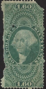 US Scott #R79c Used Faults 1.60 1862-1871 Foreign Exchange Revenue Stamp CV 180 - Picture 1 of 1