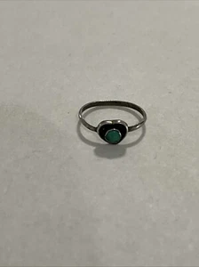 Heart ring turquoise southwest love Valentine baby pinky band sterling silver - Picture 1 of 5