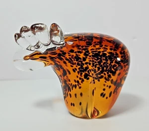 Kunst Glas Stil gesprenkelt Bernstein klar Elch Briefbeschwerer Figur Tier Deko - Bild 1 von 11