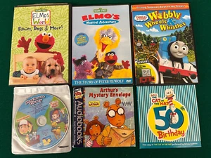 Set of 6 Children's DVD's - Elmo, Cat in Hat, Arthur, Thomas & Friends + - Picture 1 of 5