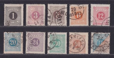 Sweden 1877-1876 Postage Due Perf 13 Issues 10 Different Stamps SCV $98.50 - Image 1 of 2