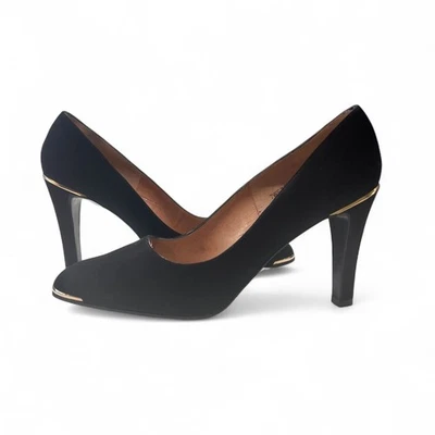 Vintage Frank More Suede Heels | Size 9.5M | Gold Trim | Made in Spain Pumps - Image 1 of 4