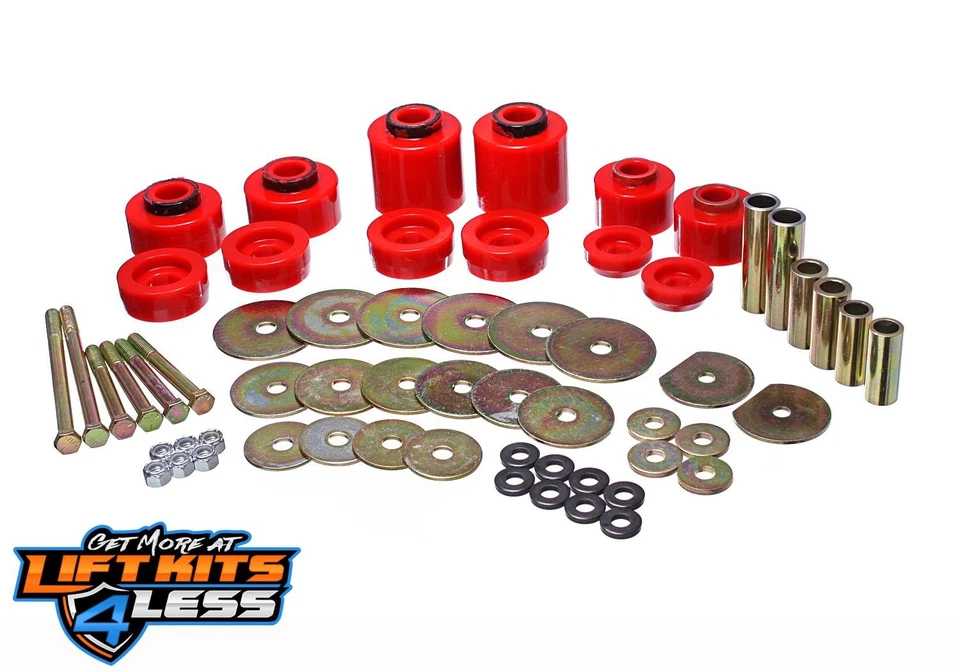 Juego de montaje de carrocería de suspensión Energy - Rojo - Poliuretano de rendimiento - Incluye Hardwa Foto 1 de 2