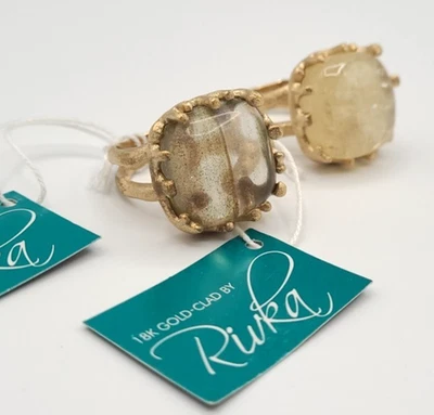 *LOTE DE 2* Anillos Rivka Friedman Chapados en Oro 18k Orgánicos Talla 10 Foto 1 de 4