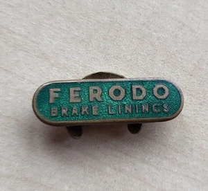 Vintage enamel Ferodo Brake Linings Car buttonhole lapel badge - Picture 1 of 2