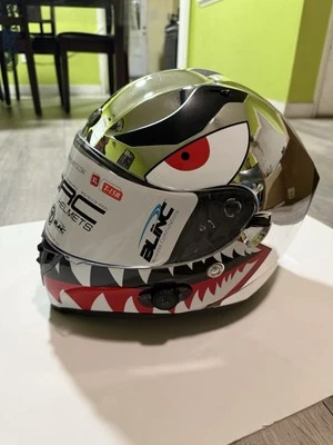 Casco de motocicleta TORC T-15B cromado Flying Tiger cara completa calle Bluetooth Foto 1 de 3