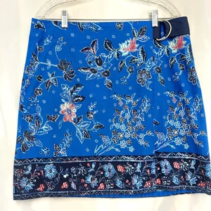 NUEVO SIN ETIQUETAS Tommy Hilfiger Talla 12 ALine Floral Falda Envolvente Algodón, Cinturón, Por encima de la rodilla - Imagen 1 de 17