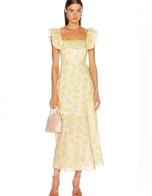 Vestido Zimmermann Goldie con Volantes en Floral Cítrico Talla M Foto 1 de 4