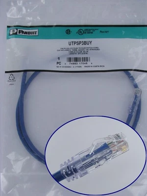 Panduit UTPSP3BUY Cat6 Network Modular Patch Cable/Cord, 3 Ft Blue NEW ~STSI - Image 1 of 3