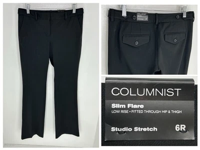 Express NWT Columnist Slim Flare Pants Size 6R Stretch Low Rise Black 31x33 - Image 1 of 4