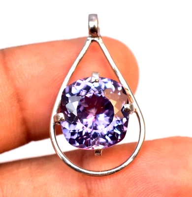 Colgante de plata de ley 925 con cambio de color natural 16,45 TWC certificado Foto 1 de 4