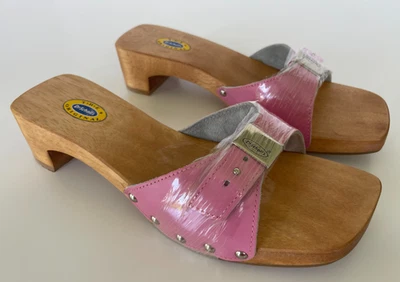 Sandalias Dr. Scholl's The Original Madera Slides Cuero Rosa Talla 7 M Brasil NUEVAS Foto 1 de 4