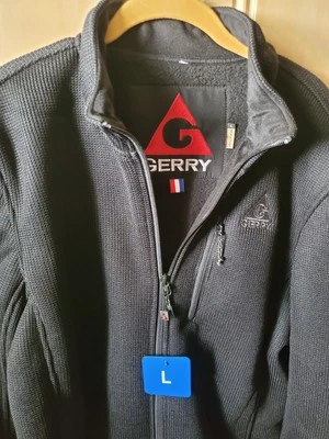 Gerry Jacket Fleece Full Zip Mens Size Large Navy BlackInsulated Custom Logo New - Image 1 of 4