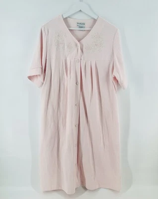 Miss Elaine Mujer XL Rosa Camisón Casa Abrigo Bordado Casa Casa EE02 Foto 1 de 4