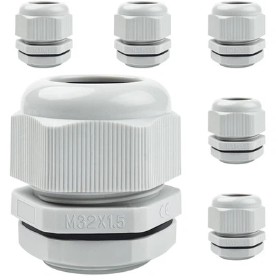 6 Stück Kabelverschraubung M32 x 1.5, Grau Kabeldurchführung   Fire Preventio... - Bild 1 von 4