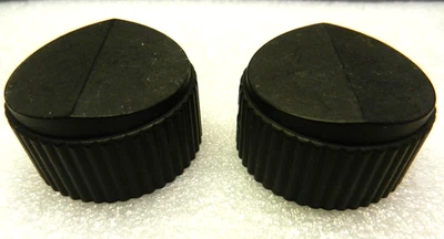 Test Equipment Raytheon Round Flat Black 1-1/4" Diameter Knobs (Quantity 2) - Image 1 of 4