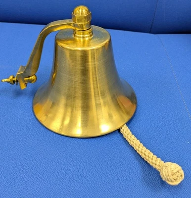 Campana marítima pesada de latón macizo - 5"+ diámetro, 5" de alto, más de 2 libras Foto 1 de 4